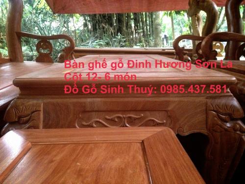 Bộ bàn ghế gỗ Đinh Hương cột 12